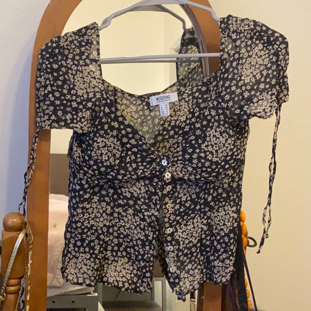 Moschino Cheap and Chic sexy sheer floral blouse